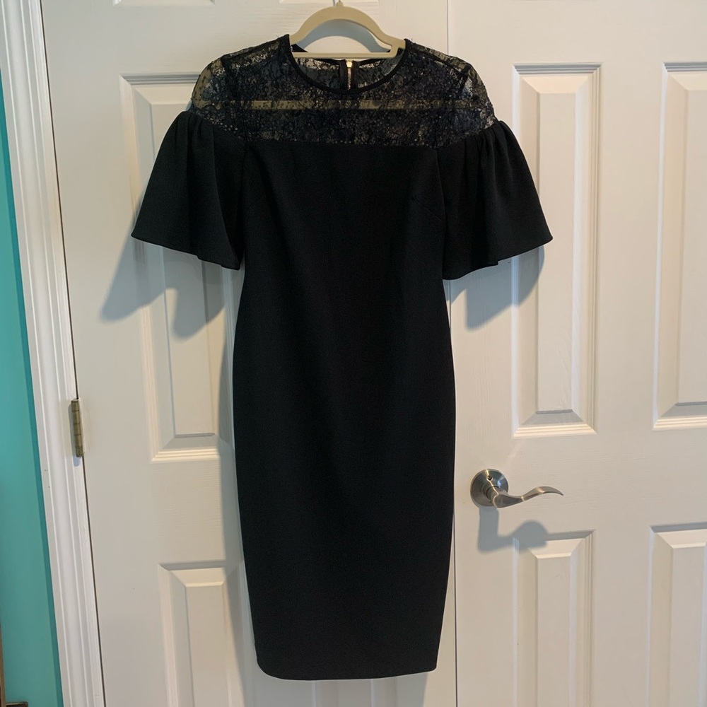 Calvin Klein Lace and Sequin Black Dress